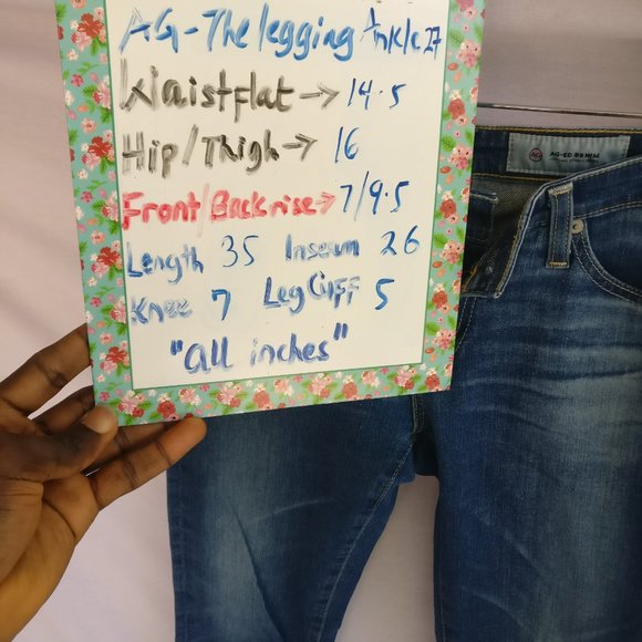 AG SUPER SKINNY ANKLE JEANS in LEGGING WASH  27w +MEASUREMENTS 98%Cotton - Picture 9 of 10